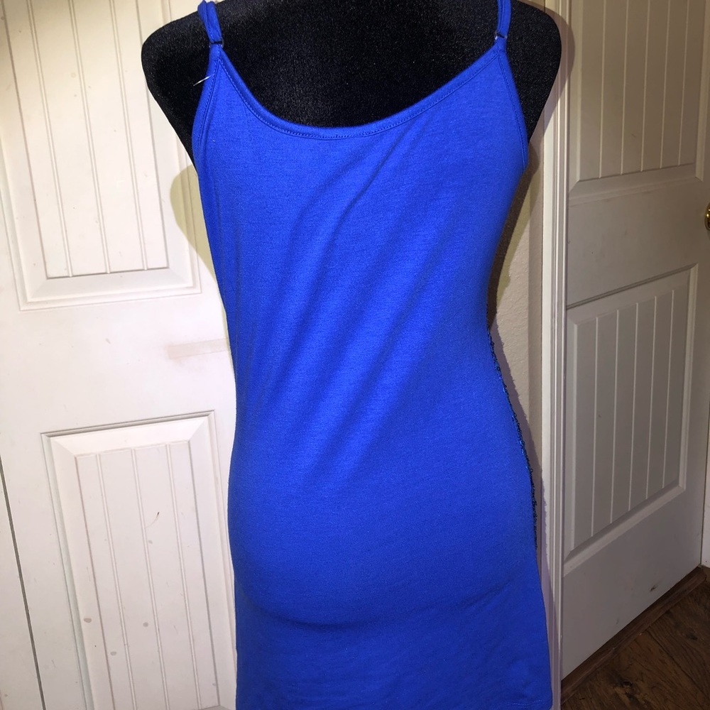 BKE Vibrant Blue Sequin Tank Top - Picture 9 of 11